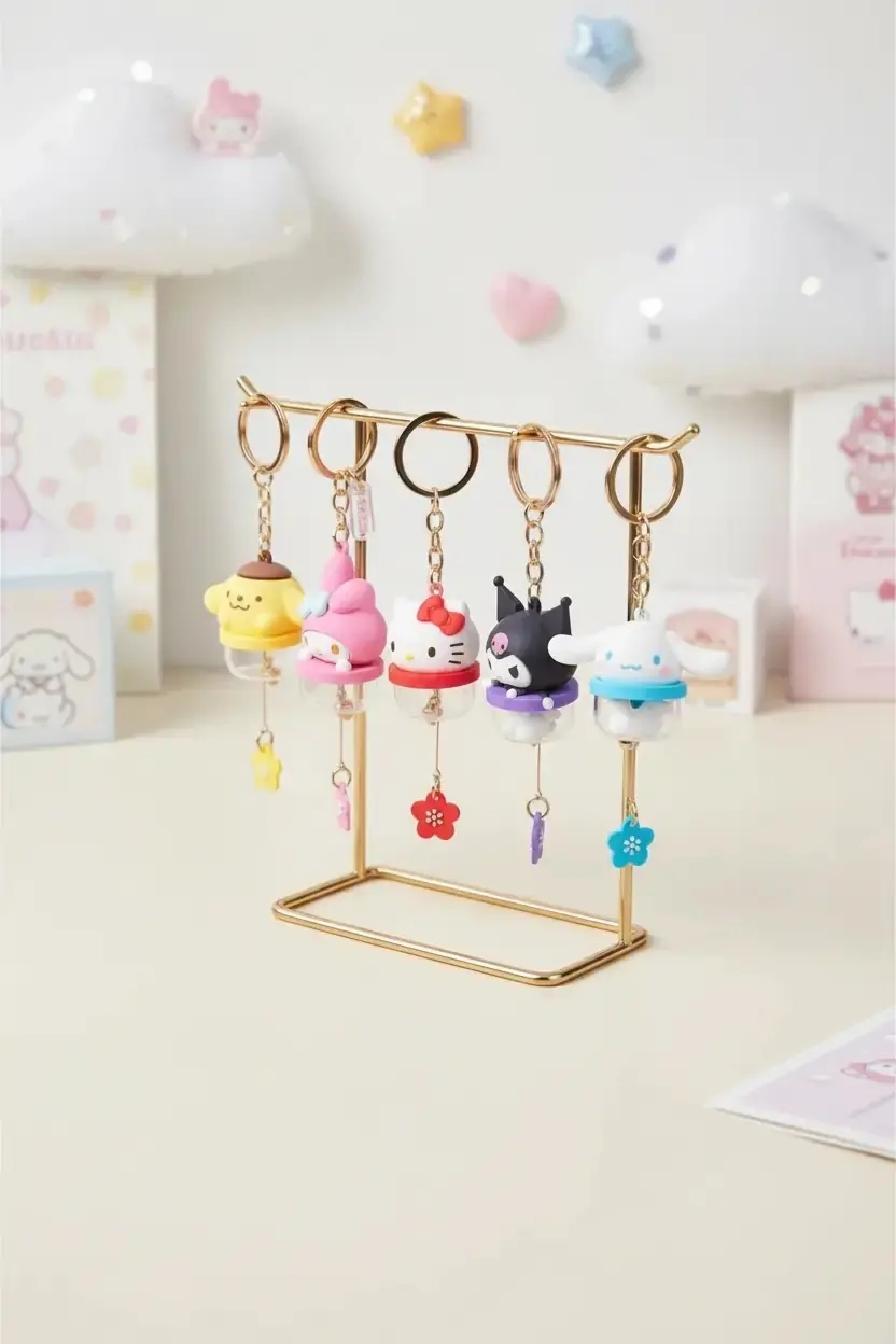 Sanrio Lisanslı Figürlü Zilli Anahtarlık Serisi 16 CM