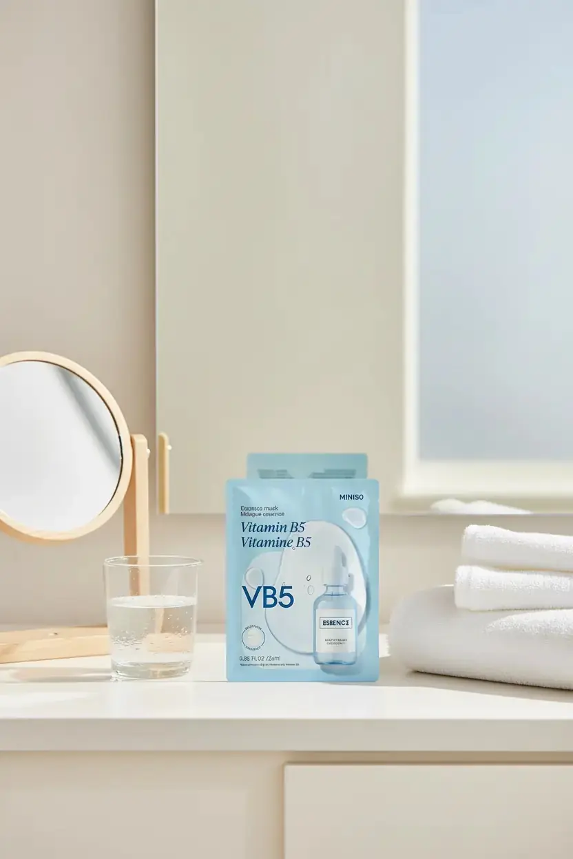 Miniso Lisanslı Essence B5 Vitaminli Kağıt Yüz Maskesi – Nemlendirici Tek Kullanımlık Bakım