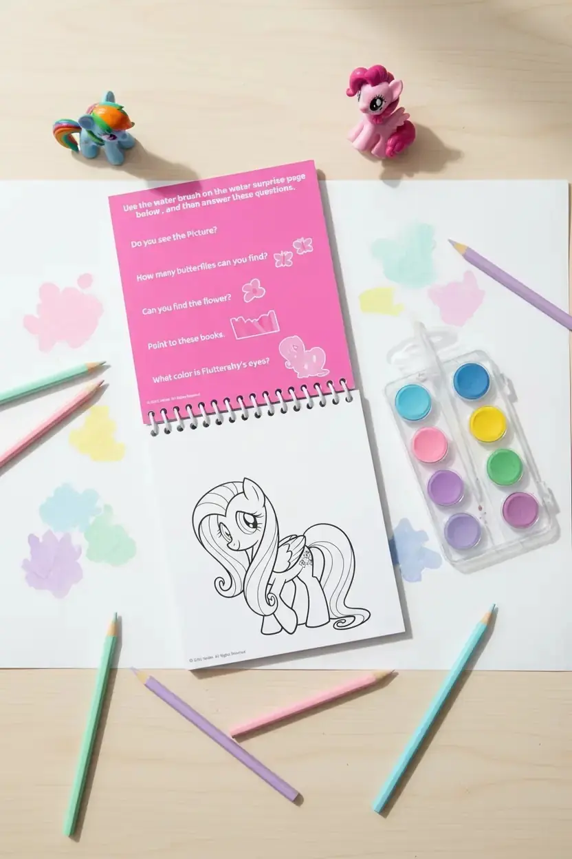 My Little Pony Lisanslı Sihirli Suyla Renklenen Yeniden Kullanılabilir Sulu Boya Aktivite Seti