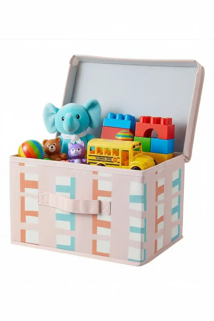 Miniso Lisanslı Kapaklı Katlanır Saklama Kutusu – Pembe Dekoratif Eşya Düzenleyici ve Organize Kutusu 29 Cm