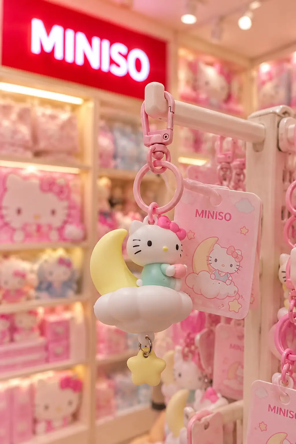 Sanrio Lisanslı Hello Kitty Sweet Dream Koleksiyonu Bulut Işıklı Anahtarlık – Yıldız Figürlü Model