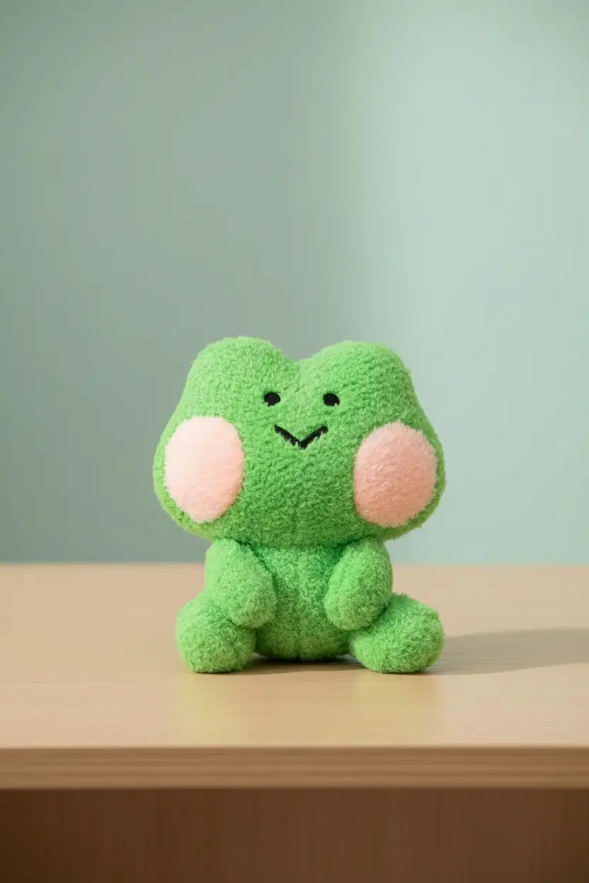 Miniso Lisanslı Minini Koleksiyonu Kurbağa Peluş Oyuncak 33 Cm (Lenini) – Yumuşacık Sevimli Tasarım