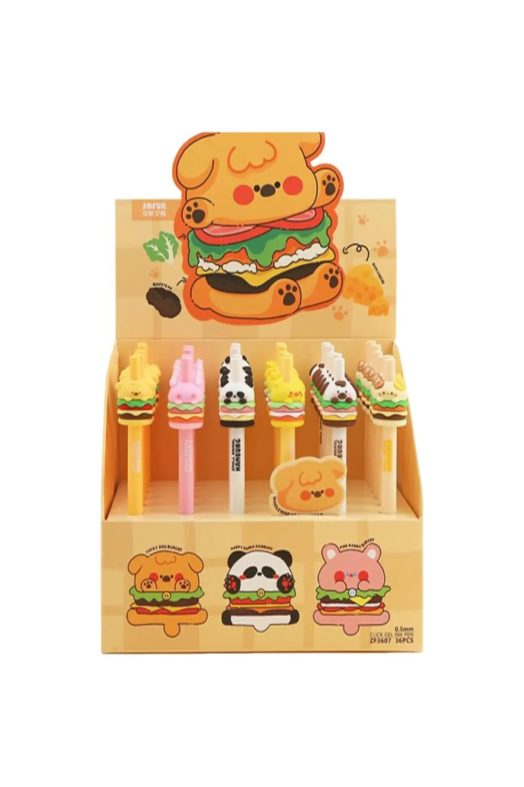 Miniso Lisanslı Sevimli Hamburger Jel Kalem – Eğlenceli Tasarım Tekli