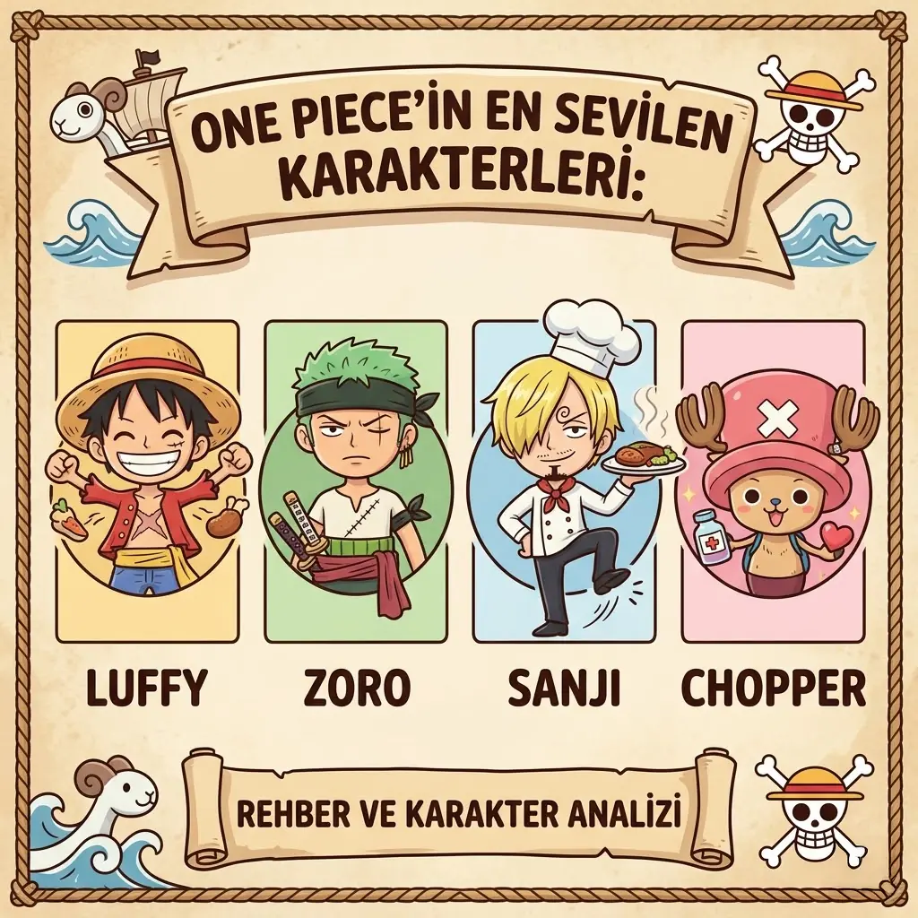 One Piece’in En Sevilen Karakterleri: Luffy, Zoro, Sanji ve Chopper