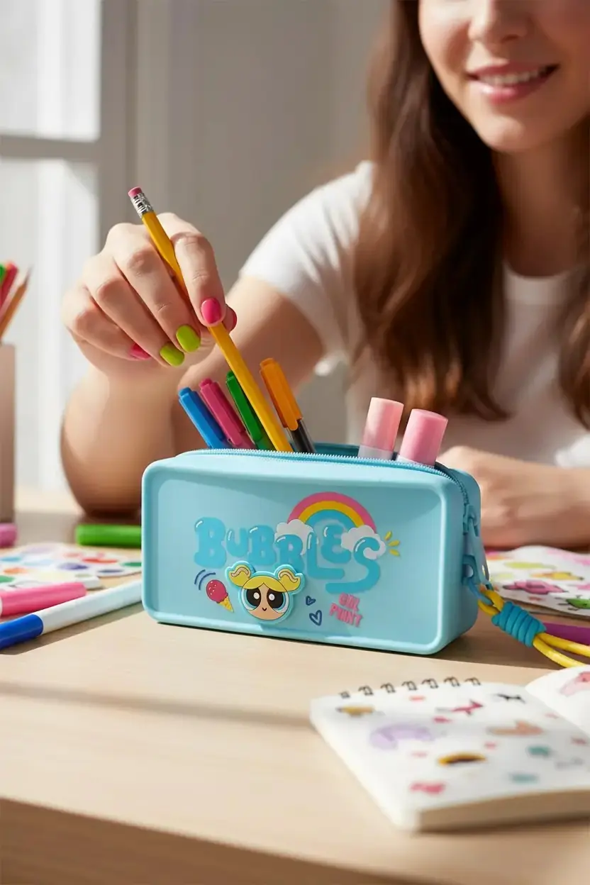 Powerpuff Girls Lisanslı Bubbles Kozmetik Çantası – Suya Dayanıklı 18 Cm