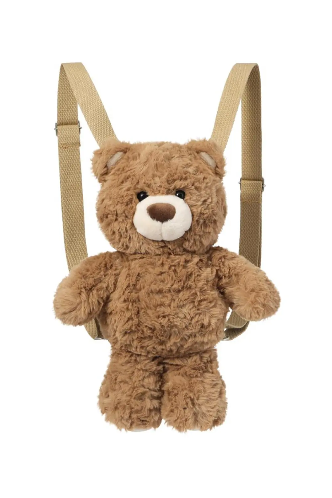 Miniso Lisanslı Hediye Ayı Peluş Sırt Çantası Kahverengi Ayarlanabilir Askılı Çocuk Çantası