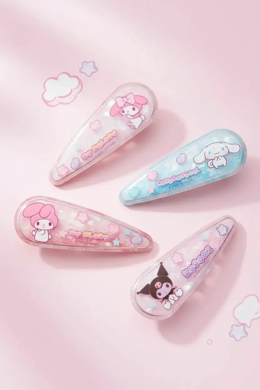Sanrio Lisanslı Hello Kitty Ve Arkadaşları Tatlı Fabrika Saç Tokası – Renkli & Hafif Tasarım
