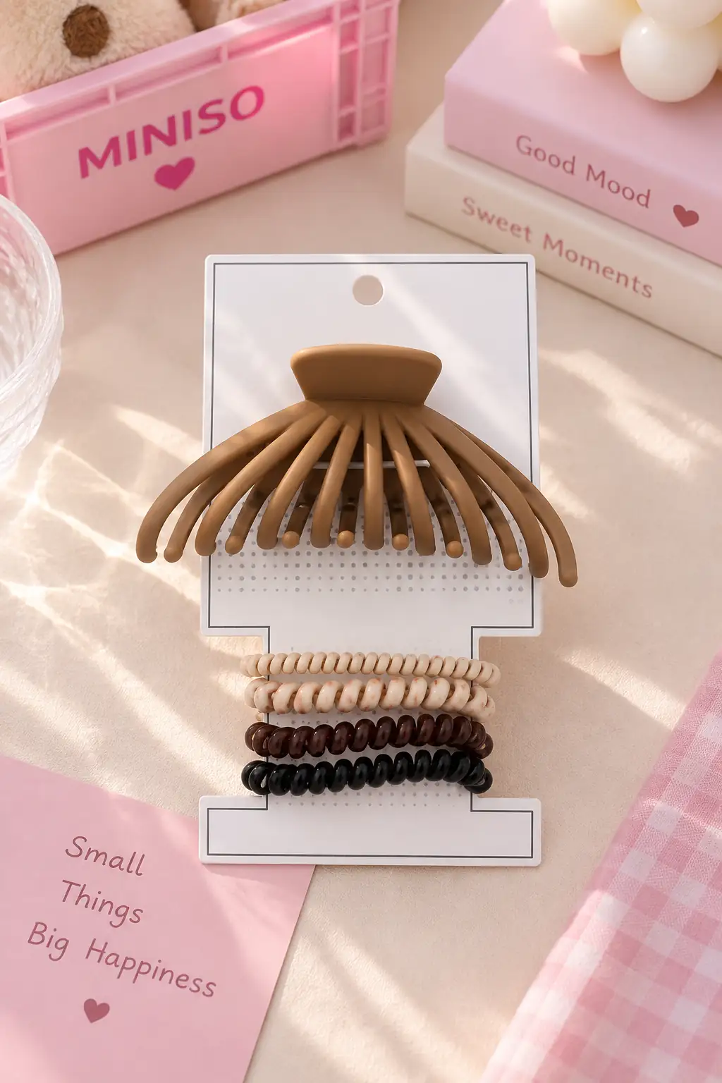 Miniso Lisanslı Spiral Lastikli Saç Tokası Seti (5 Adet)