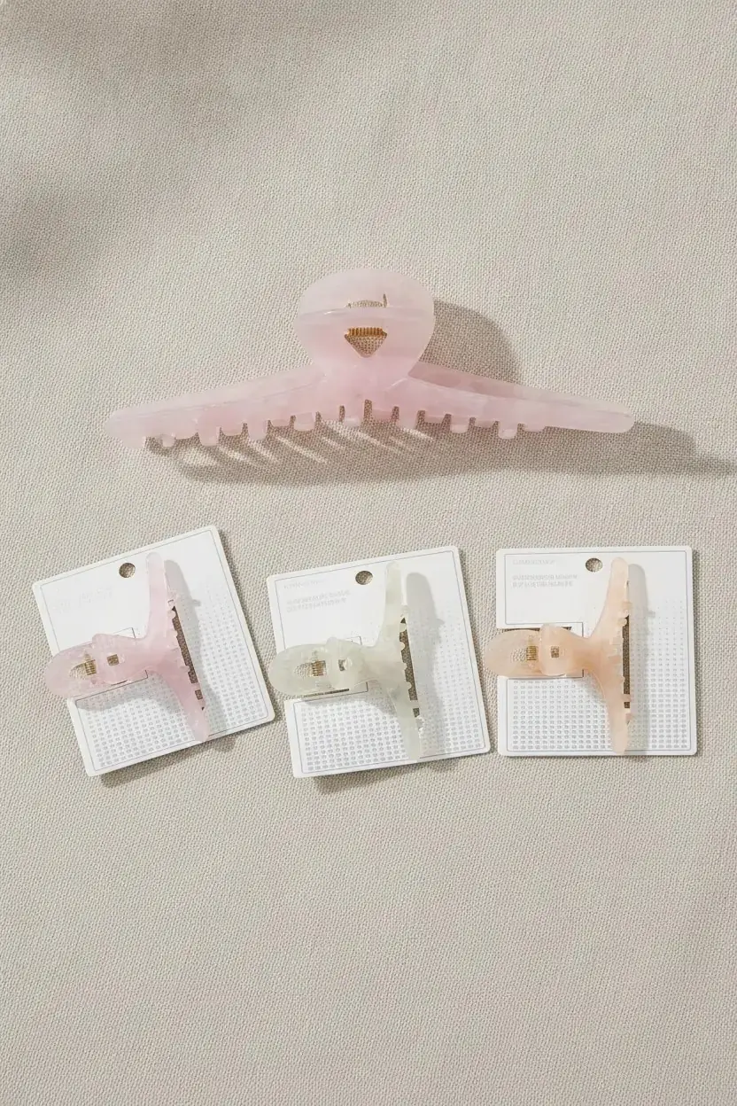 Miniso Lisanslı Büyük Şeffaf Kıskaç Toka Dayanıklı Kavisli Tasarım Modern Görünüm 13 Cm