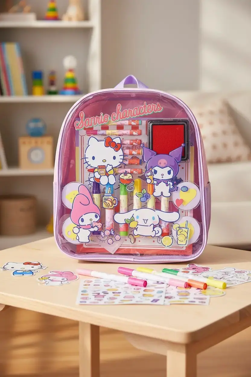 Sanrio Lisanslı Tatlı Serisi DIY Kendin Yap Sırt Çantası Seti – Kişiselleştirilebilir Tasarım ve Dayanıklı PVC EVA Malzeme Aktivite Seti 26 Cm