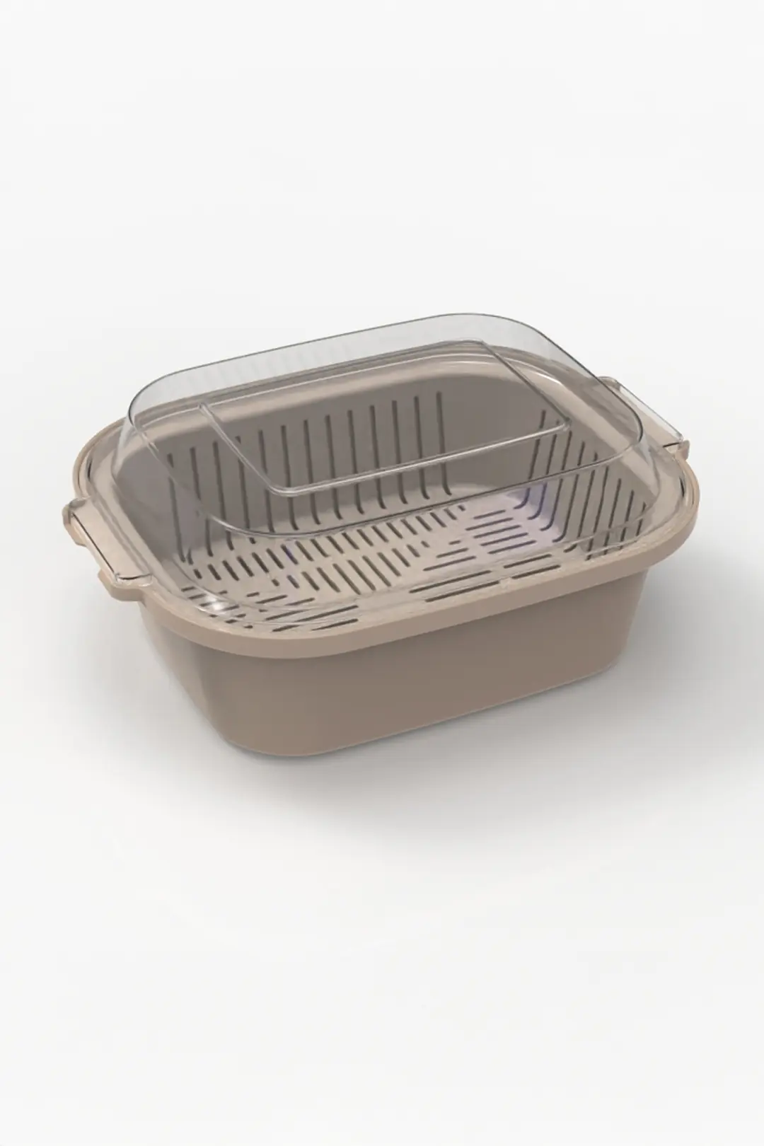 Miniso Lisanslı Klasik Seri Çok Amaçlı Süzgeçli Gıda Kabı 21,5 Cm – Koyu Renk