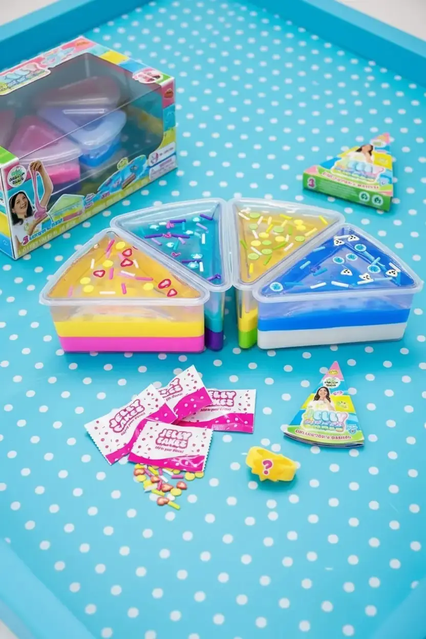 Jöle Pasta Slime Tower Cake 4'lü JC140 – Renkli Katmanlı Slime Seti