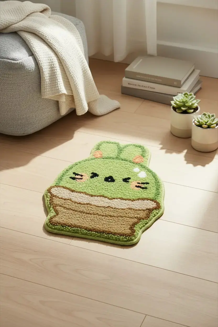 Miniso Lisanslı Twinkle Fair Sukulent Peluş Küçük Halı 46 Cm – Yumuşak Dekoratif Halı
