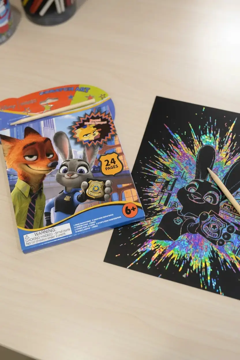 Disney Lisanslı Zootropolis Koleksiyonu Kazıma Boyama Seti – Eğlenceli & Sürprizli