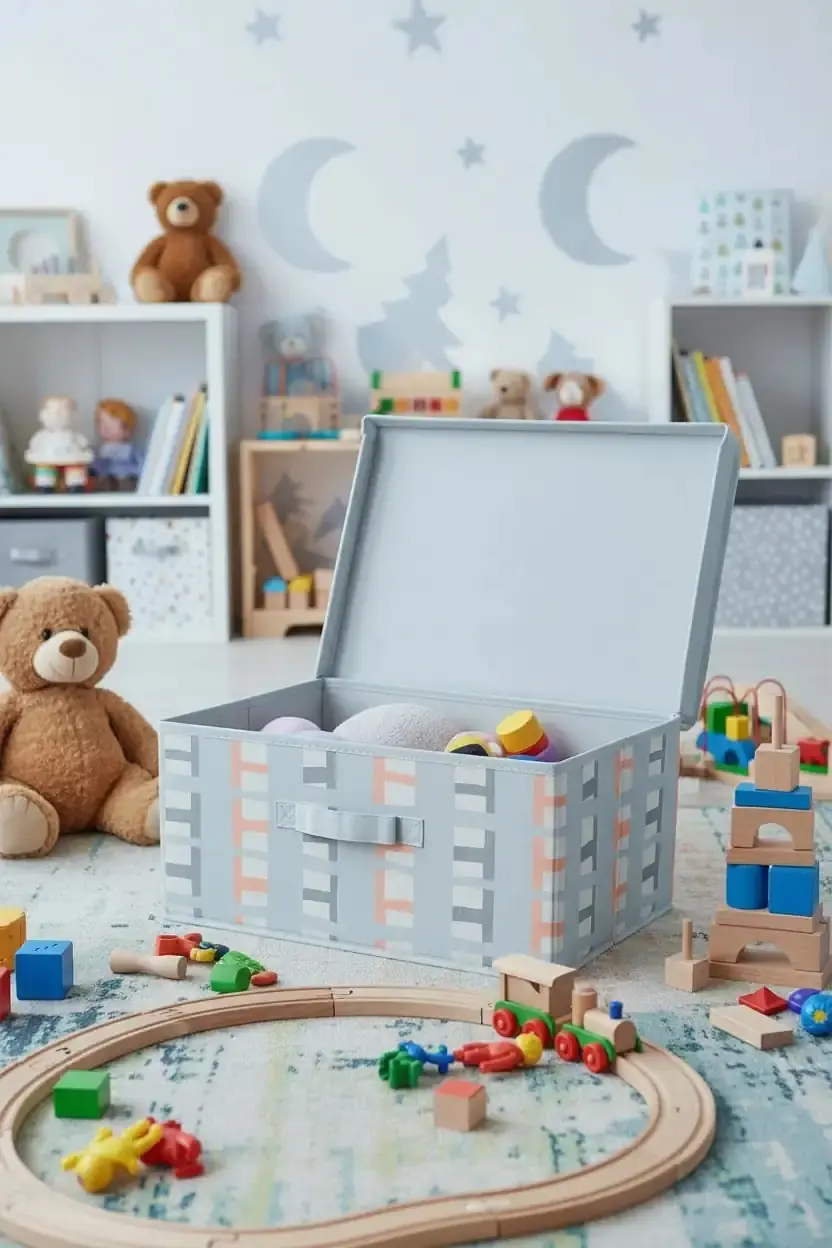 Miniso Lisanslı Kapaklı Katlanır Saklama Kutusu – Gri Büyük Boy Elbise ve Eşya Düzenleyici Kutu 42 Cm