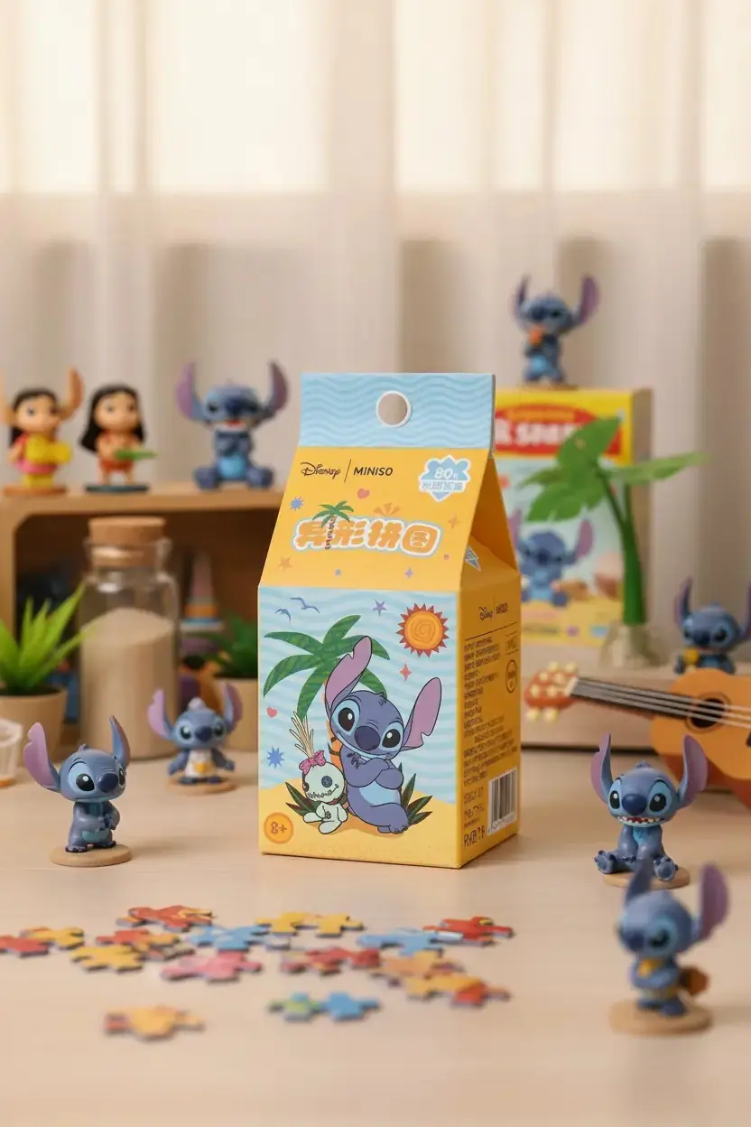 Disney Lisanslı Lilo&Stitch Hawai Puzzle Blind Box – Sürpriz Kutu 18 Cm