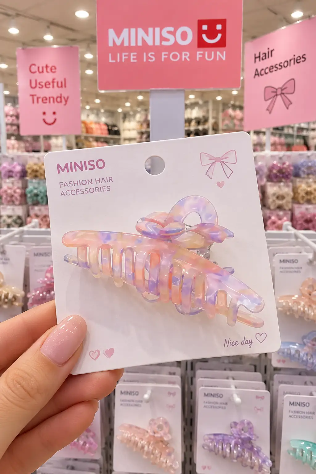 Miniso Lisanslı Mor Fiyonk Figürlü Şık Kıskaç Toka ve Günlük Saç Aksesuarı Feminen Tasarımlı Sağlam Saç Sabitleyici