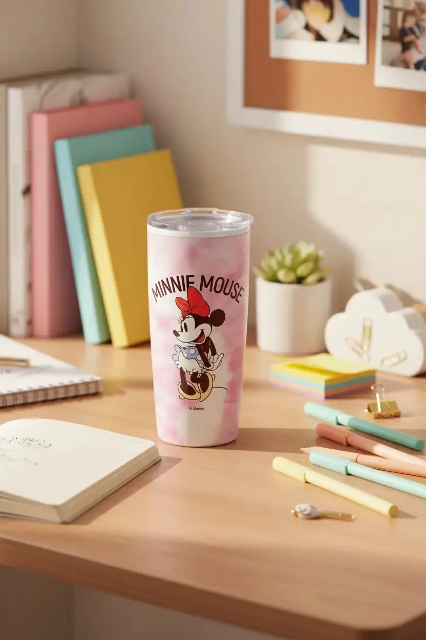 Minnie Mouse Lisanslı Batik Desenli Paslanmaz Çelik Bardak - 860 ml