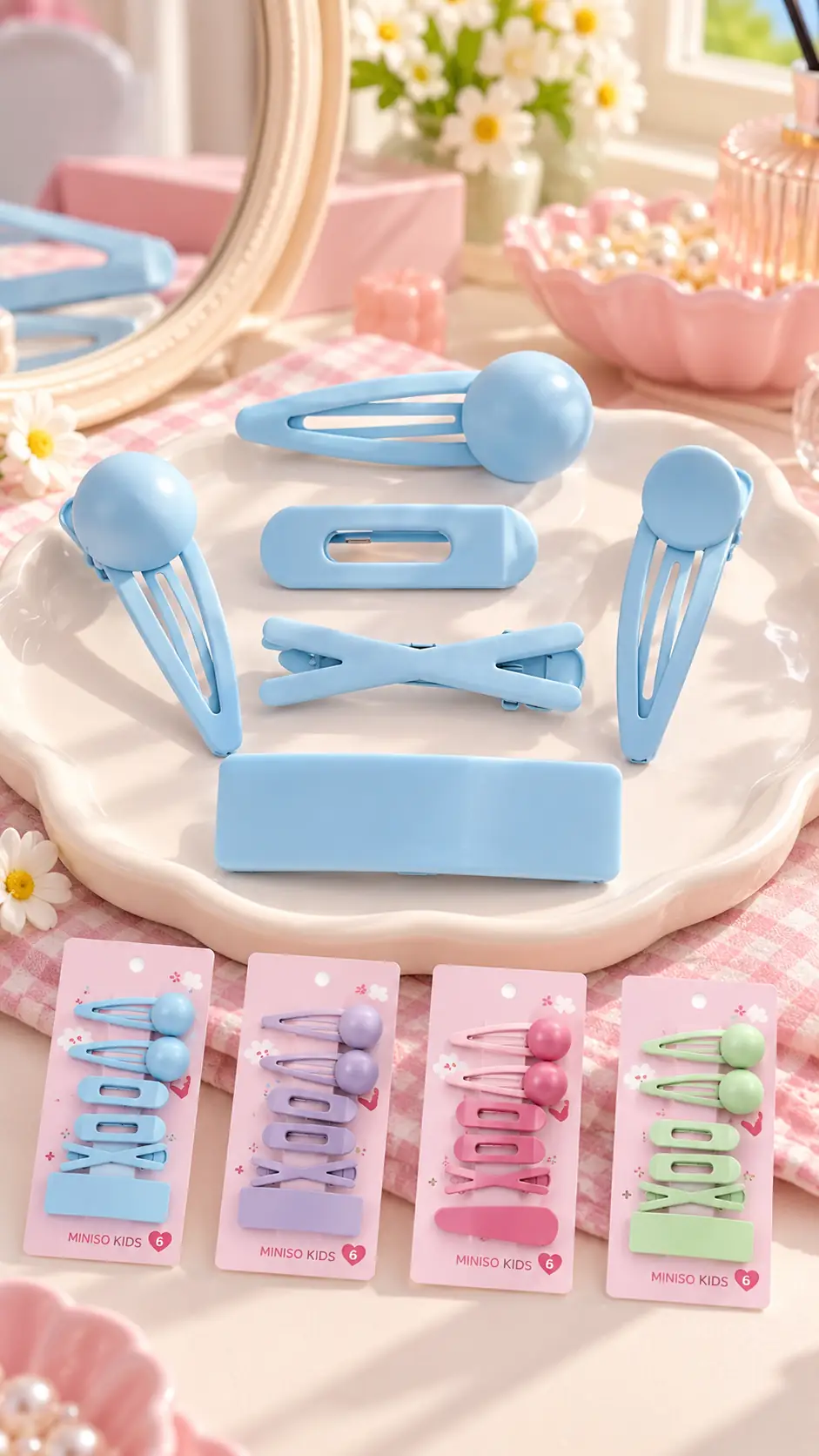 Miniso Lisanslı Kids 6'lı Renkli Sevimli Saç Tokası Seti 14 CM