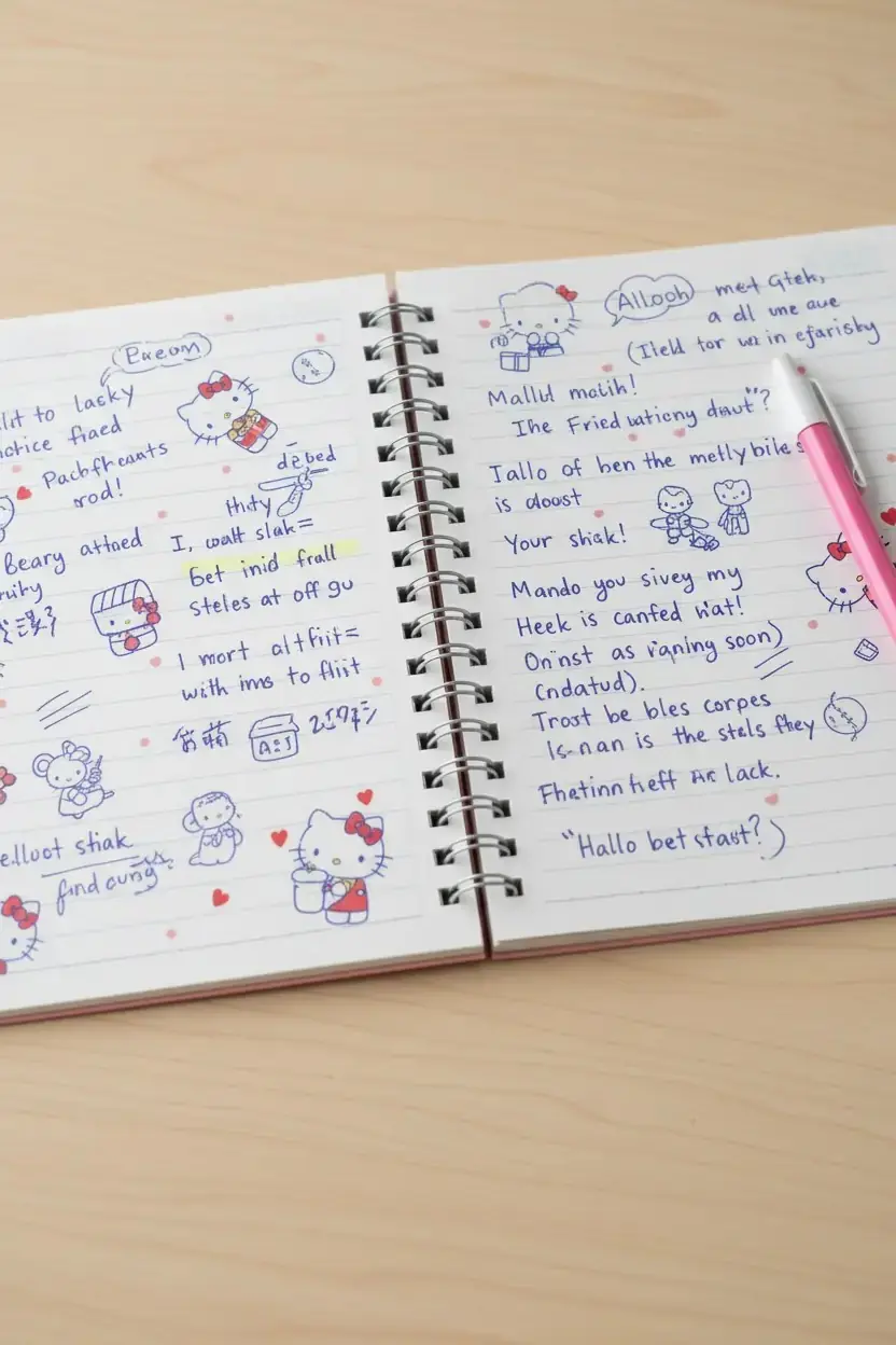 Sanrio Lisanslı Hello Kitty Retro Koleksiyonu A5 Spiral Telli 80 Sayfa Defter