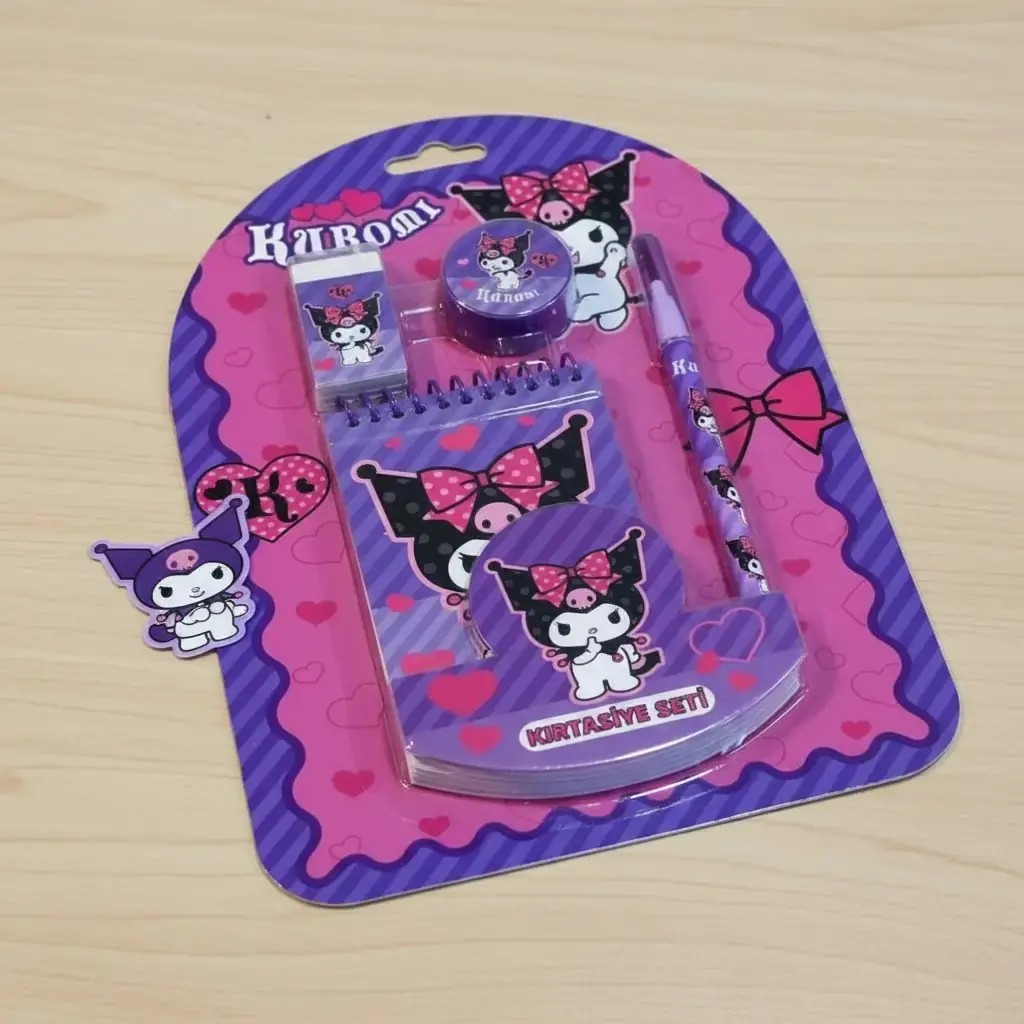 Timon Sanrio Lisanslı Kuromi Kırtasiye Seti – 4'lü