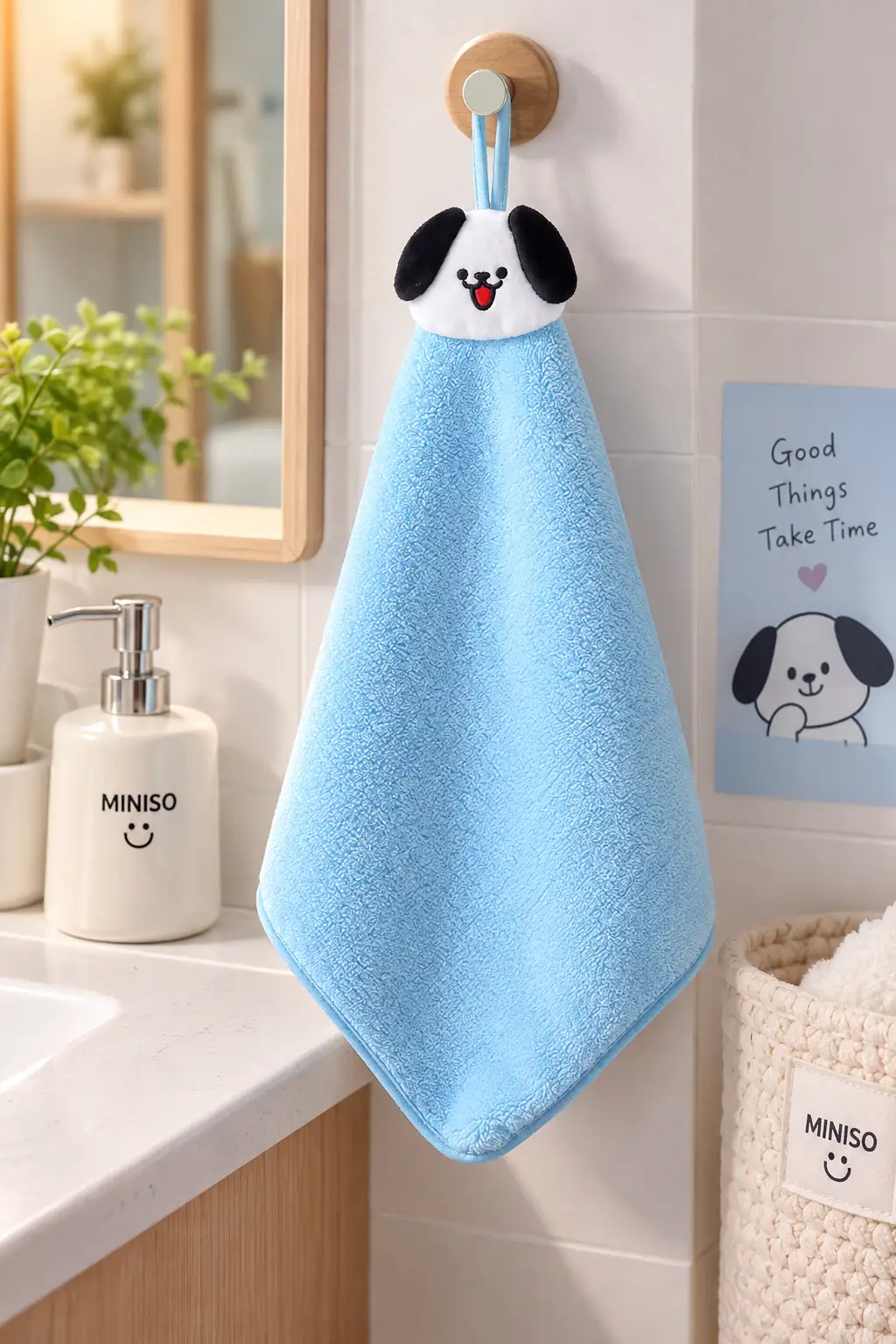 Miniso Lisanslı TUTOGOU Serisi Tuto El Havlusu – 30 cm Kare Mutfak Banyo Havlusu