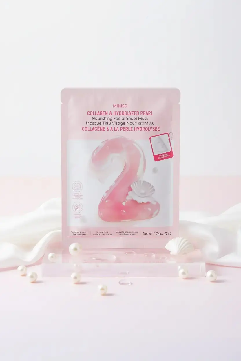 Miniso Lisanslı Kollajen ve Hidrolize İnci Besleyici Yüz Maskesi – Bakımlı Görünüm