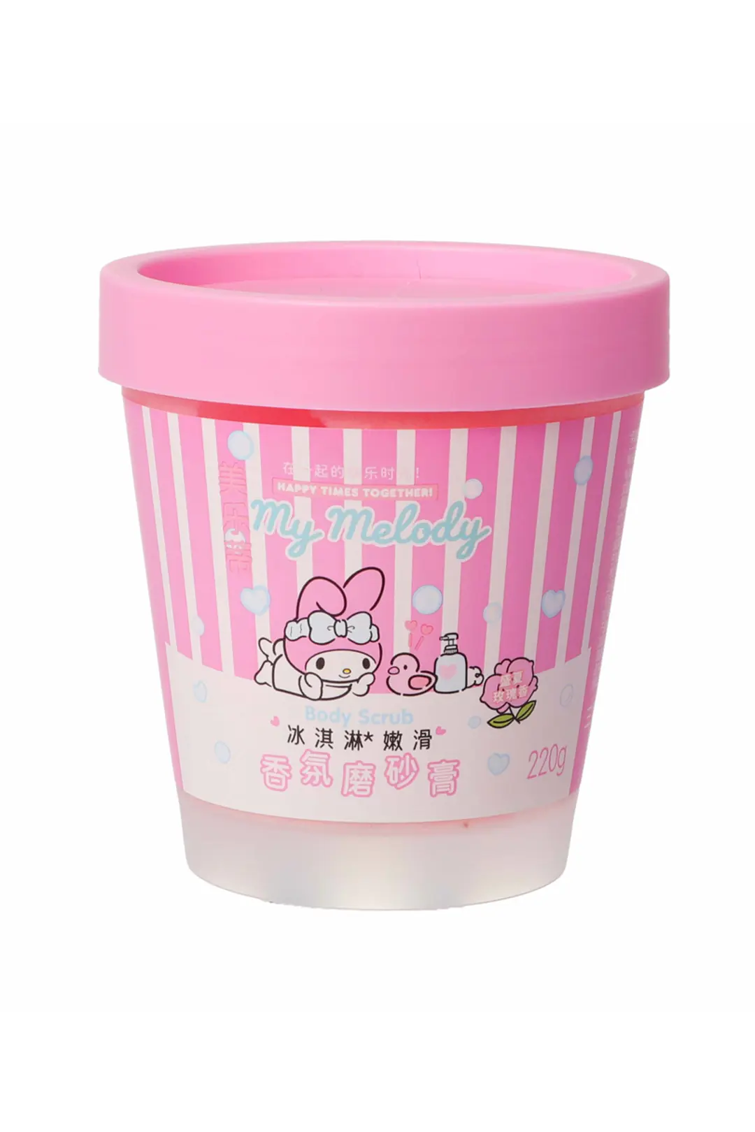 Sanrio Lisanslı My Melody Işıltılı Vücut Peelingi 220 g – Yaz Gülü Aromalı