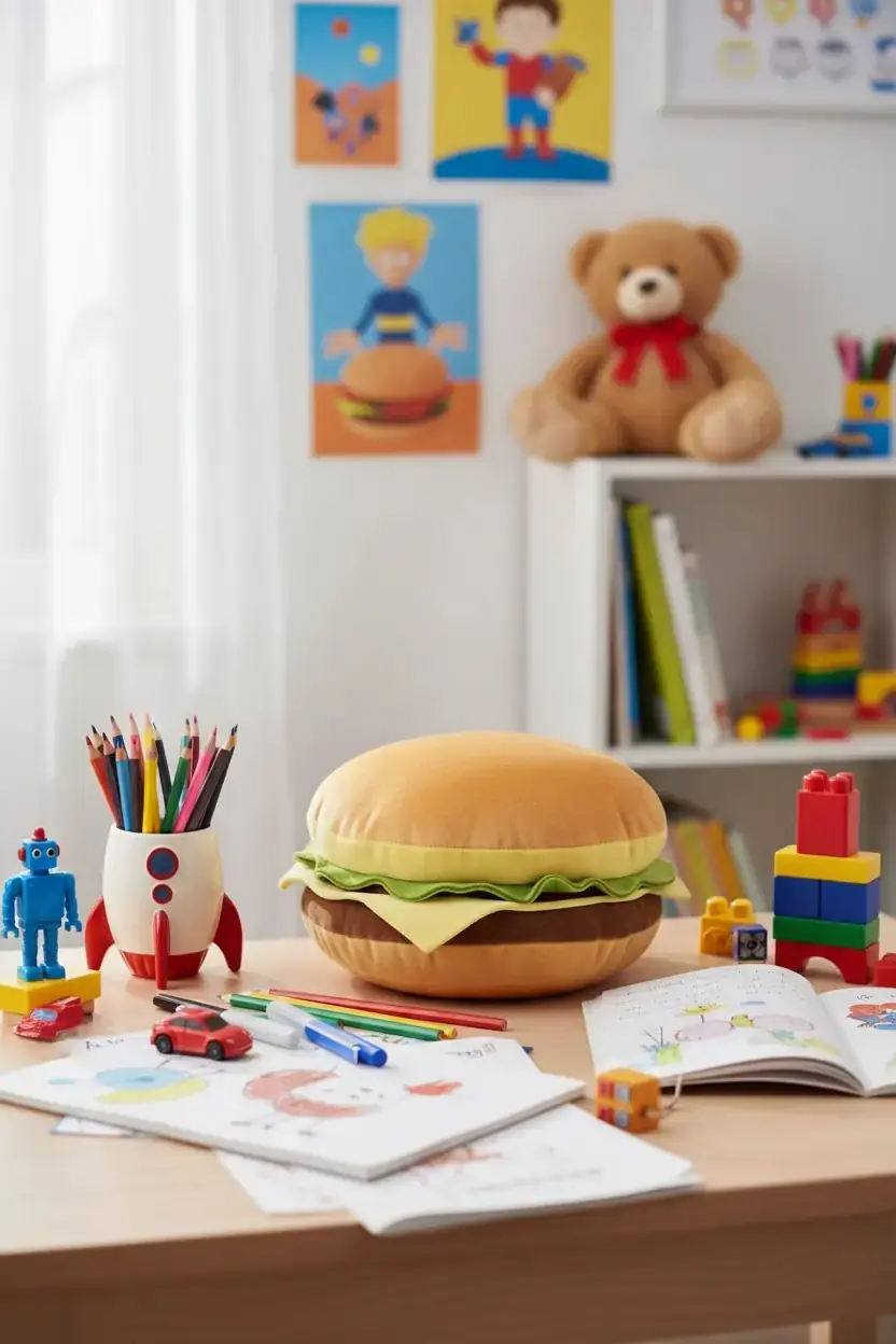 Miniso Lisanslı Pişirme Serisi Mimi Bara Hamburger Peluş Yastık 20 Cm – Yumuşacık