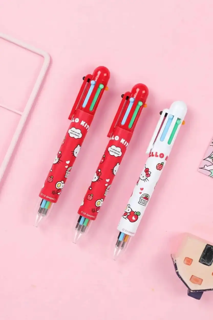 Sanrio Lisanslı Hello Kitty Çift Uçlu Marker Seti – 12 Renkli Çizim Kalemi 15,5 Cm