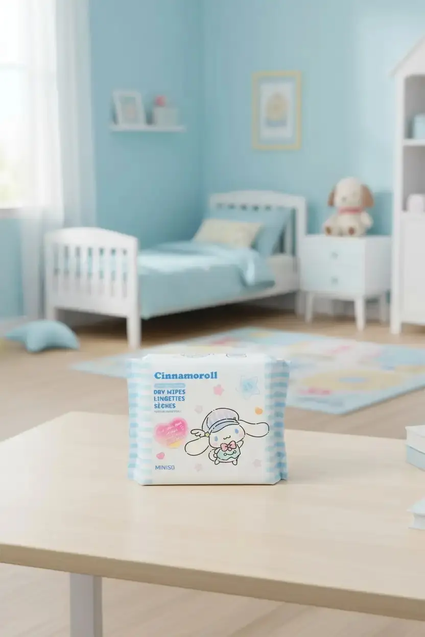 Sanrio Lisanslı Cinnamoroll İnci Dokulu Kuru Mendil – %100 Viskon Yumuşak ve Hassas Mendil (25 Adet)