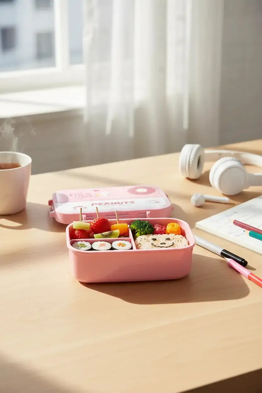 Snoopy Lisanslı Pembe Serisi Beslenme Çantası – Sızdırmaz Kilitli Beslenme Kutusu 1300mL 23.5 Cm