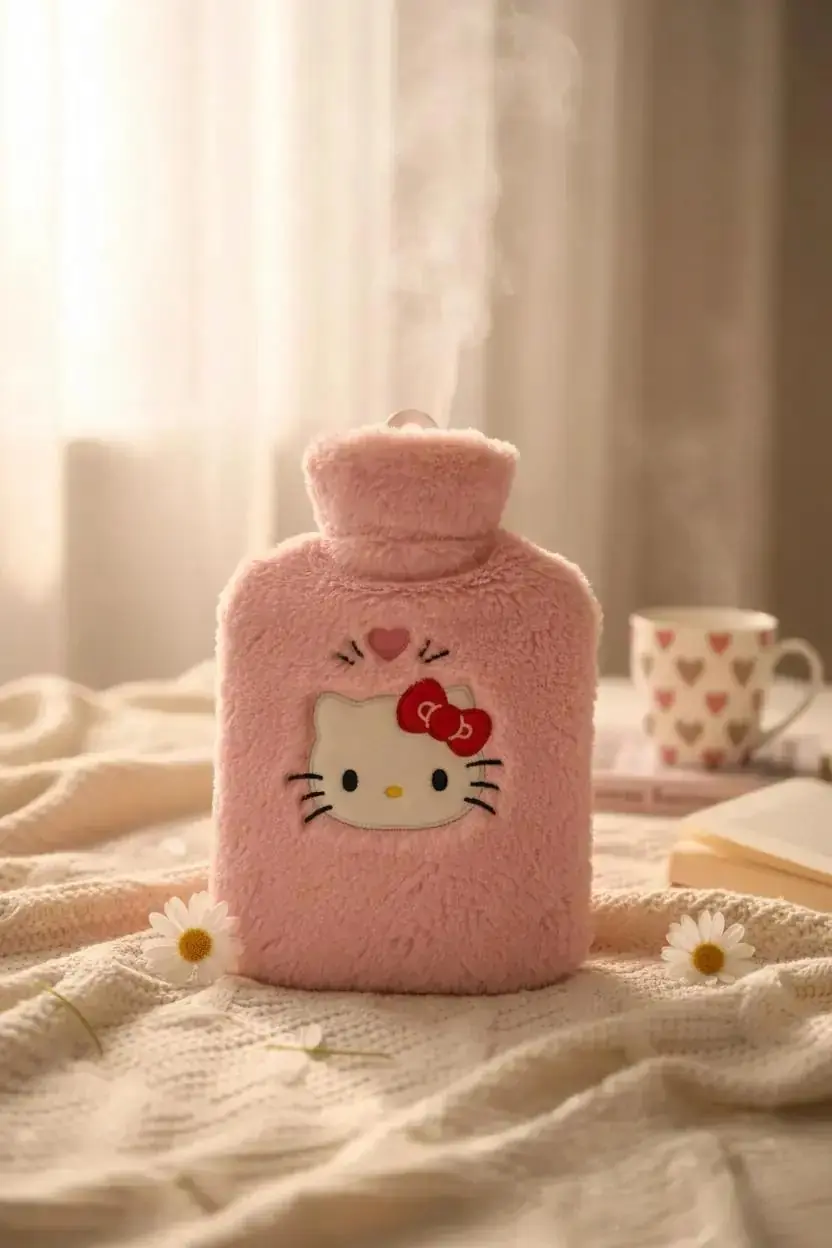 Sanrio Lisanslı Hello Kitty Sıcak Su Torbası – Sevimli Karakterli Ev Yaşam Rahatlama Örtüsü
