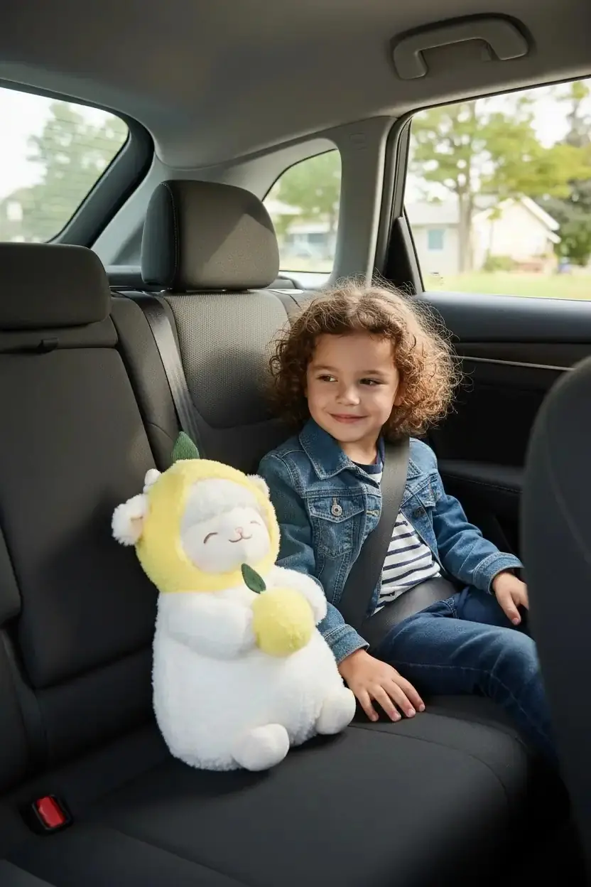 Miniso Lisanslı Kuzu Baa Serisi Peluş Oyuncak – Limon Kostümlü Yumuşacık Sarılmalık 25 Cm