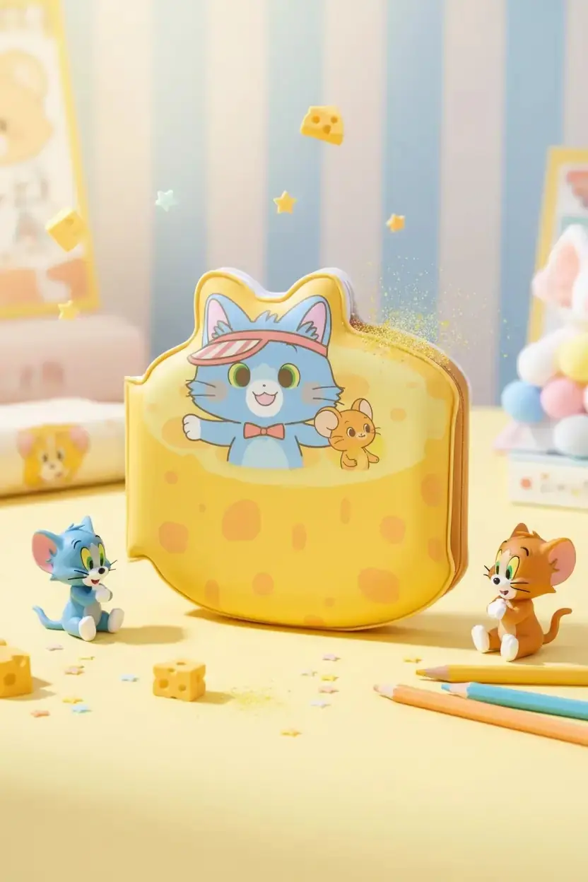 Miniso Lisanslı Tom ve Jerry Gokko Serisi Peynir Temalı Puffy Not Defteri