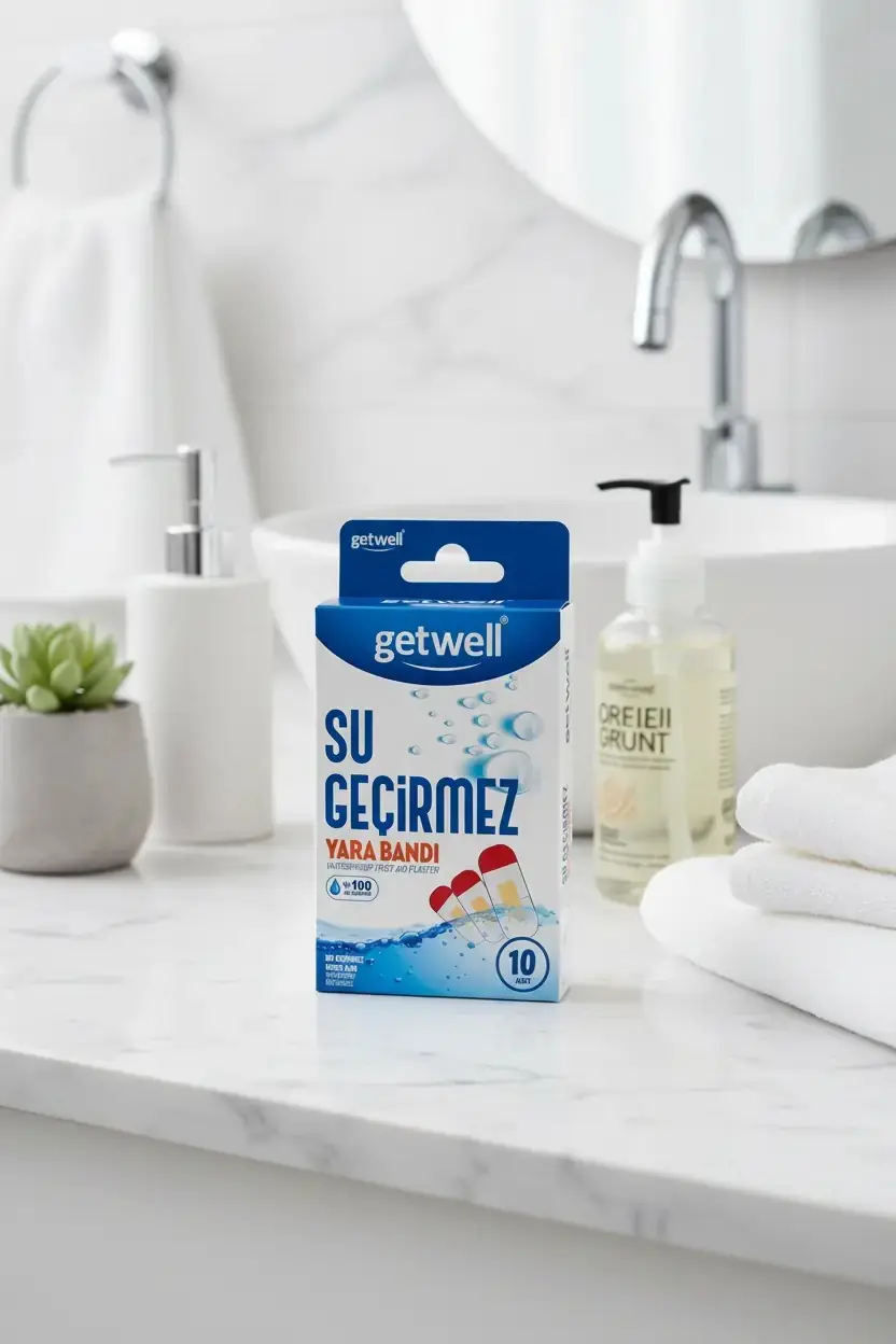 Getwell Suya Dayanıklı Yara Bandı – 10'lu Paket ve Karışık Boyutlu