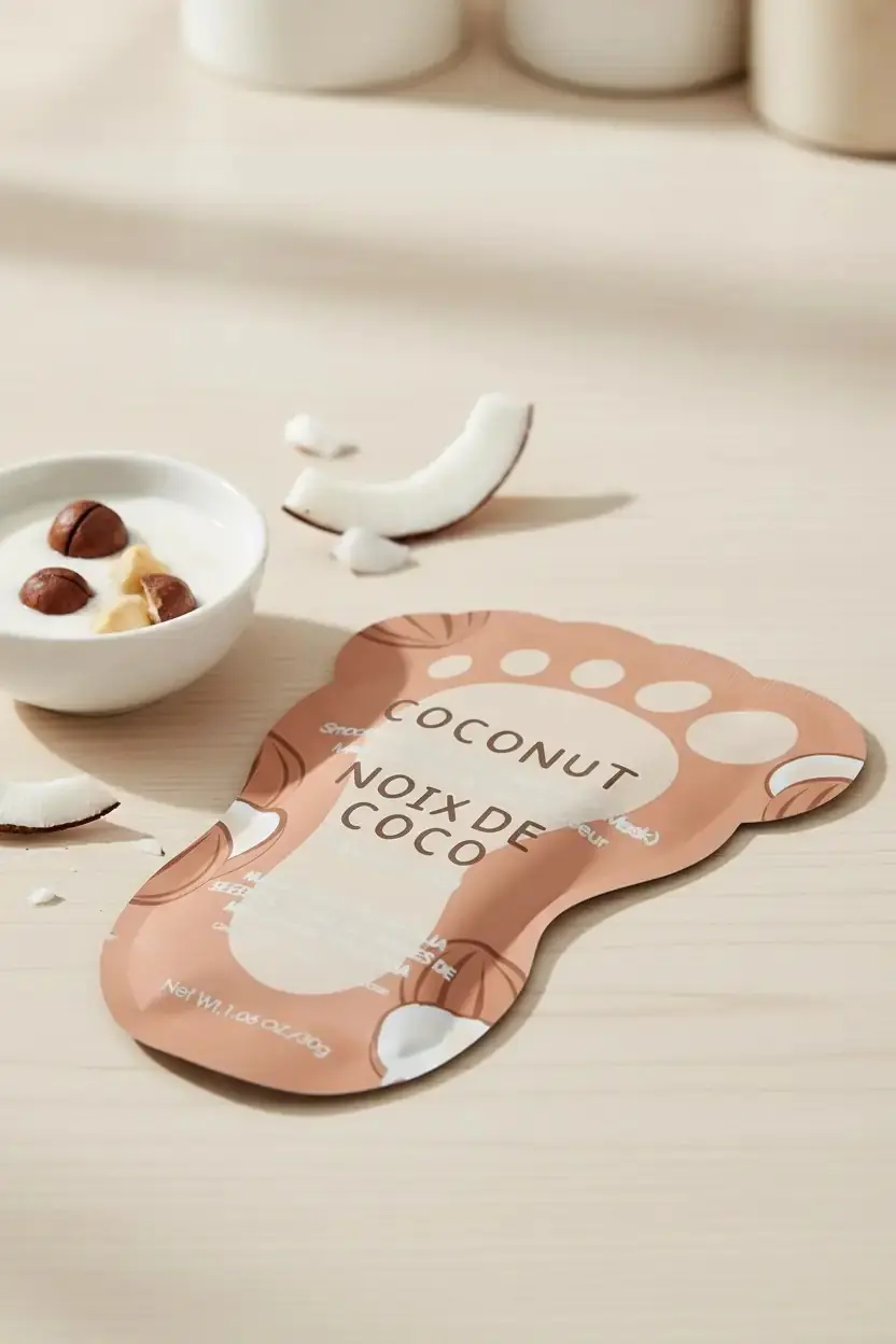 Miniso Lisanslı Hindistan Cevizi Özlü Ayak Maskesi – Nemlendirici ve Sertlik Giderici Çorap Tipi Bakım 1 Adet