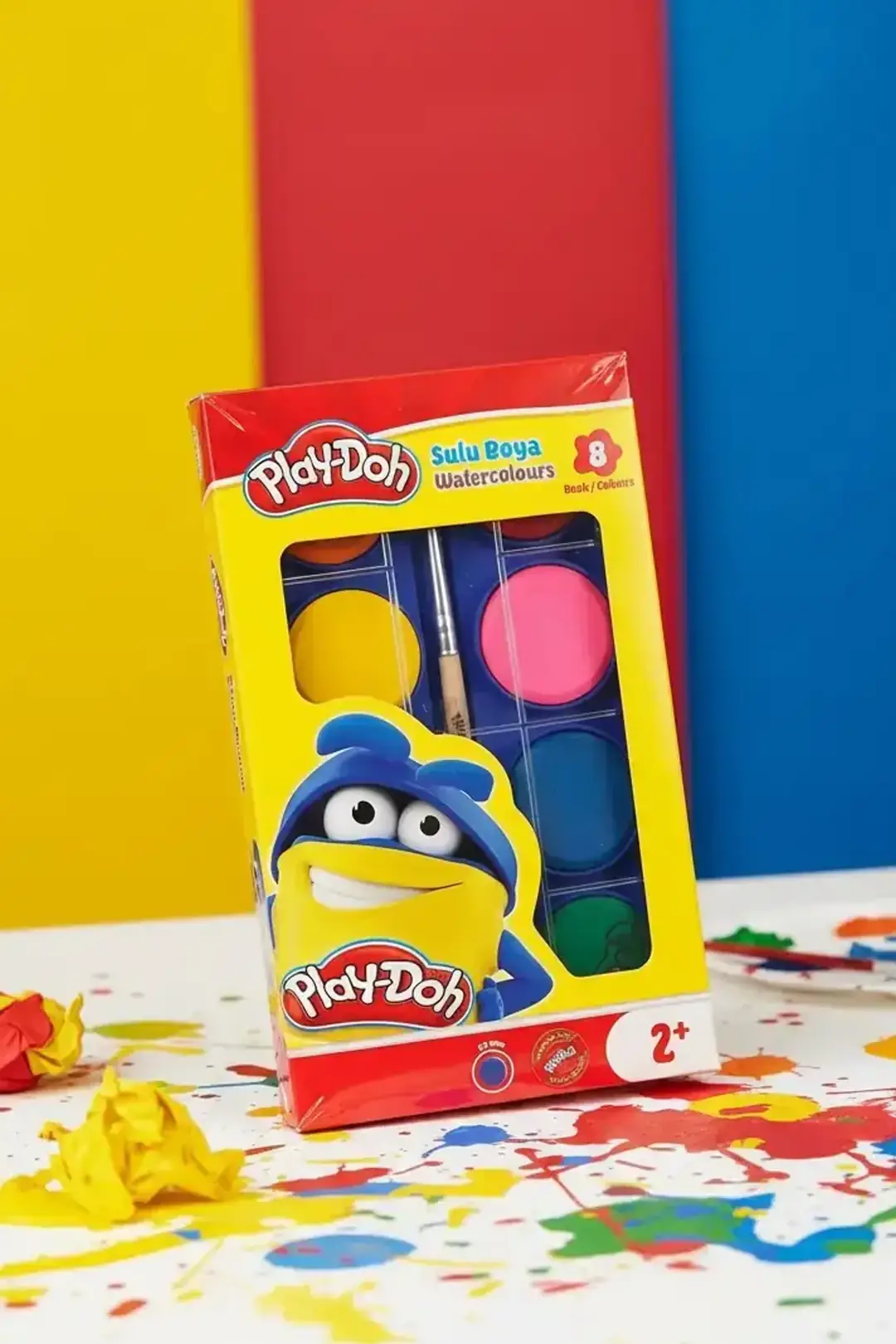 Play-Doh Sulu Boya 8 Renk – Fırçalı Çocuk Boyama Seti