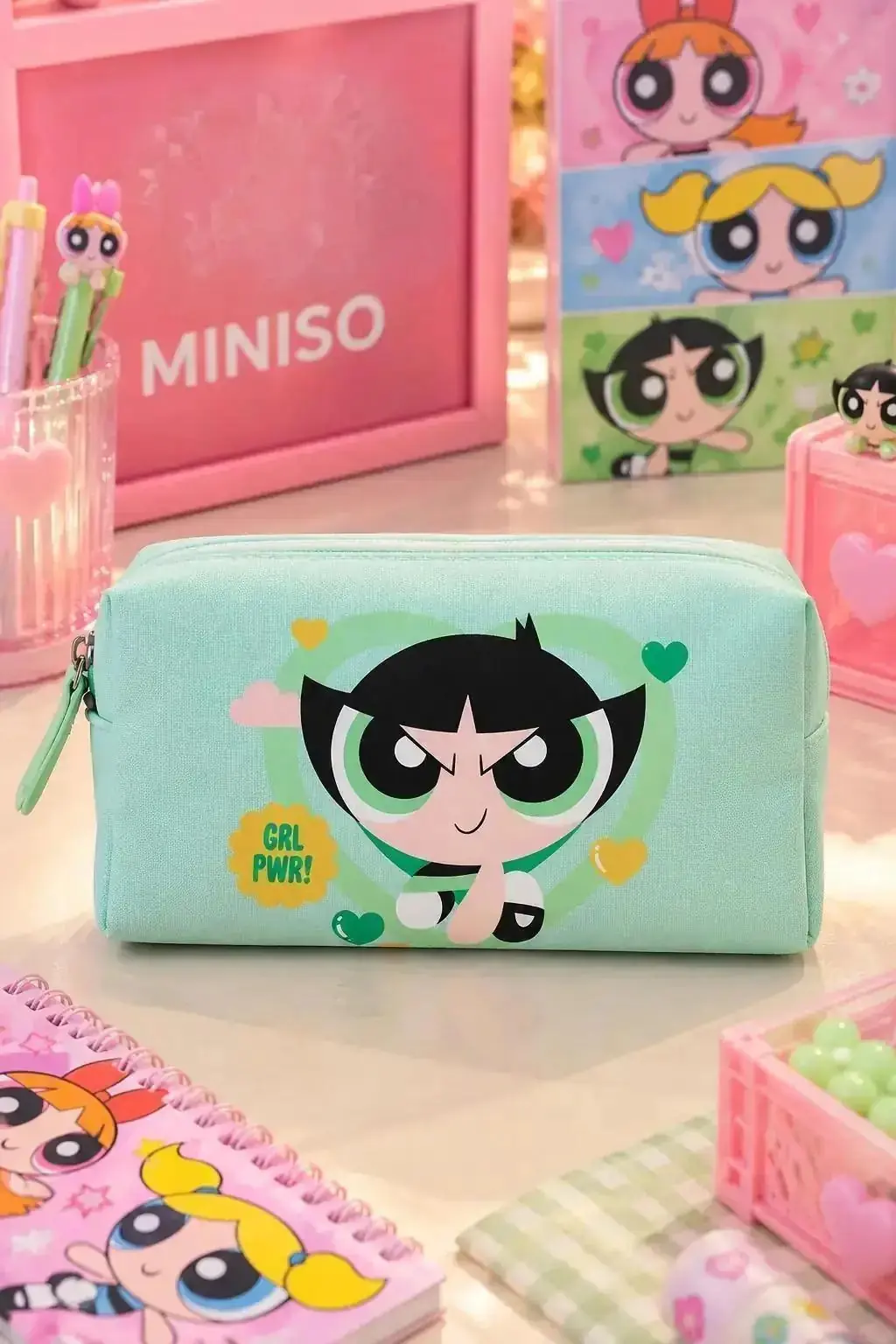 Powerpuff Girls Lisanslı Buttercup Kare Kozmetik Çantası Dayanıklı 20 Cm