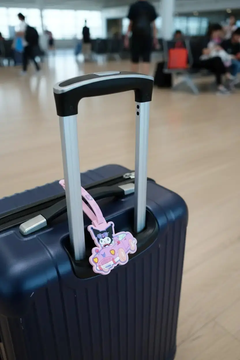 Sanrio Lisanslı Kuromi Bagaj Etiketi – Pvc Valiz & Çanta Tanımlayıcı