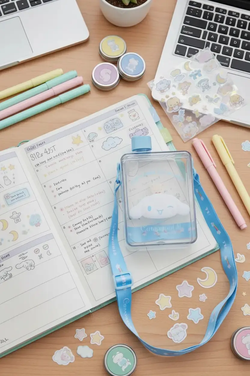 Sanrio Lisanslı Omuz Askılı Sızdırmaz Plastik Su Şişesi Cinnamoroll 500 ml