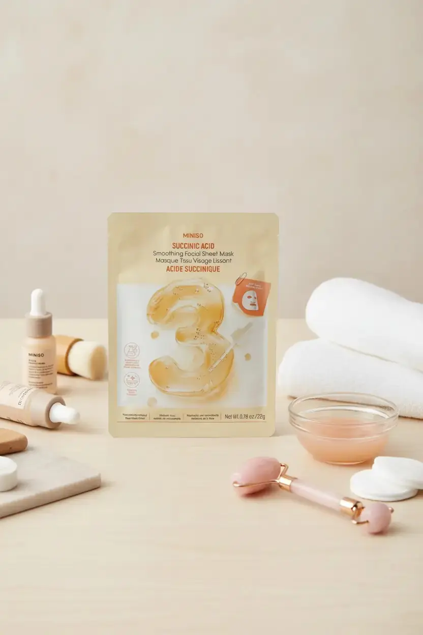 Miniso Lisanslı Süksinik Asit Pürüzsüzleştirici Yüz Maskesi – Pratik Cilt Bakımı