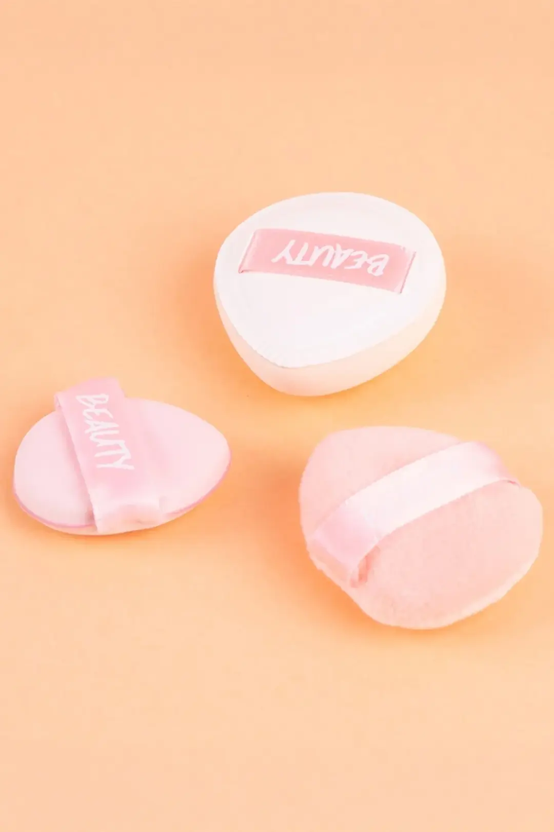 Miniso Lisanslı Şeftali Pembesi Mini Makyaj Süngeri Seti – Detay Uygulama 3’lü