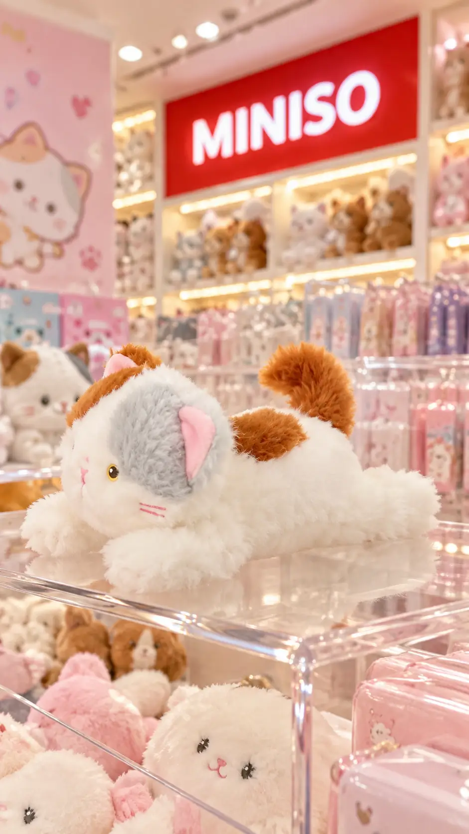 Miniso Lisanslı Gift Bear Yavru Kedi Avuç İçi Peluş Oyuncak – Yumuşak Koleksiyonluk