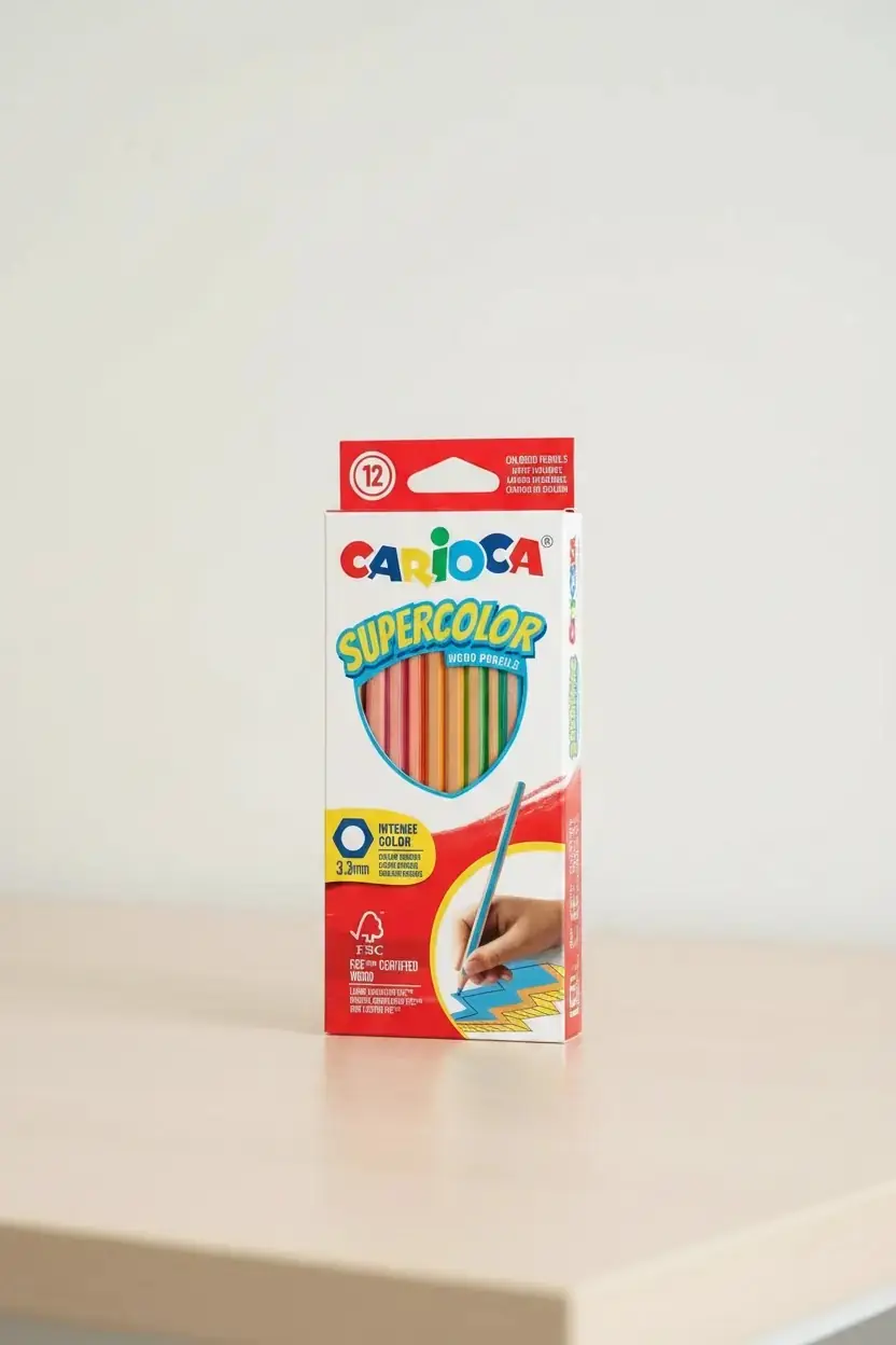 Carioca Supercolor Kuru Boya Kalemi 12'li – 3,3 mm Uçlu Canlı Renkler