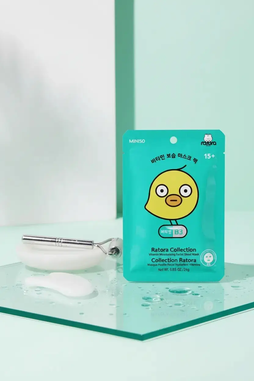 Miniso Lisanslı Ratora Serisi B3 Vitaminli Nemlendirici Kağıt Yüz Maskesi