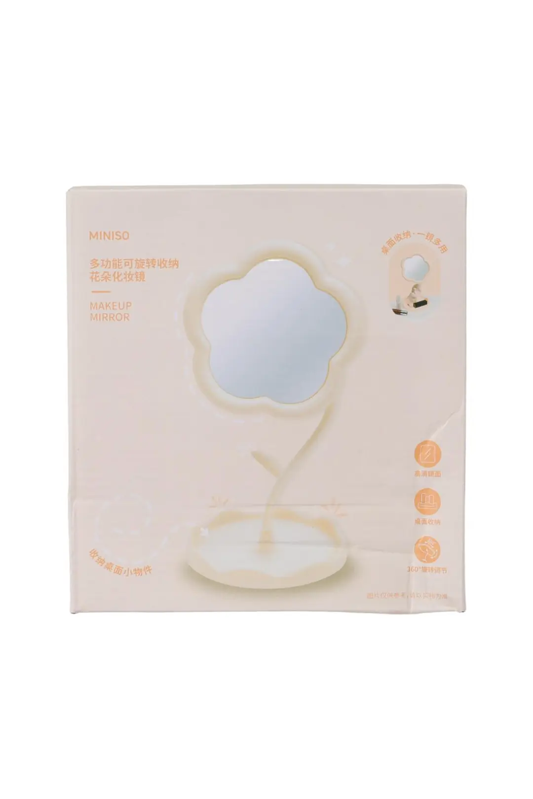 Miniso Lisanslı Çiçek Desenli Makyaj Aynası – Ayarlanabilir Açılı Tasarım