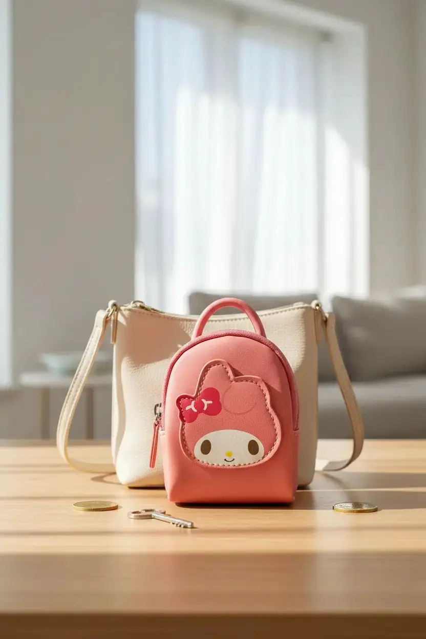 Sanrio Lisanslı My Melody Mini Bozuk Para Çantası Pembe 12 Cm