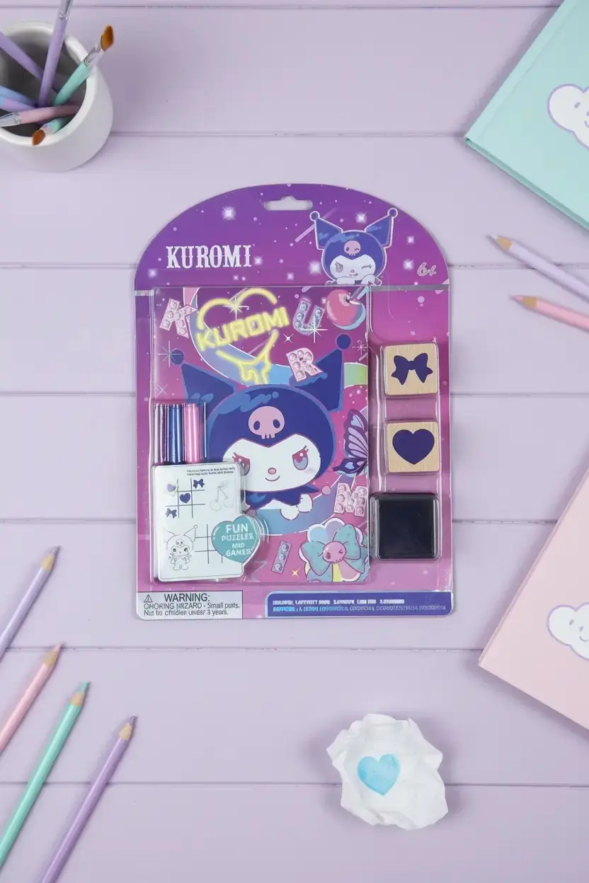 Sanrio Lisanslı Kuromi Damgalı Boyama Seti – Sihirli Parti Aktivite
