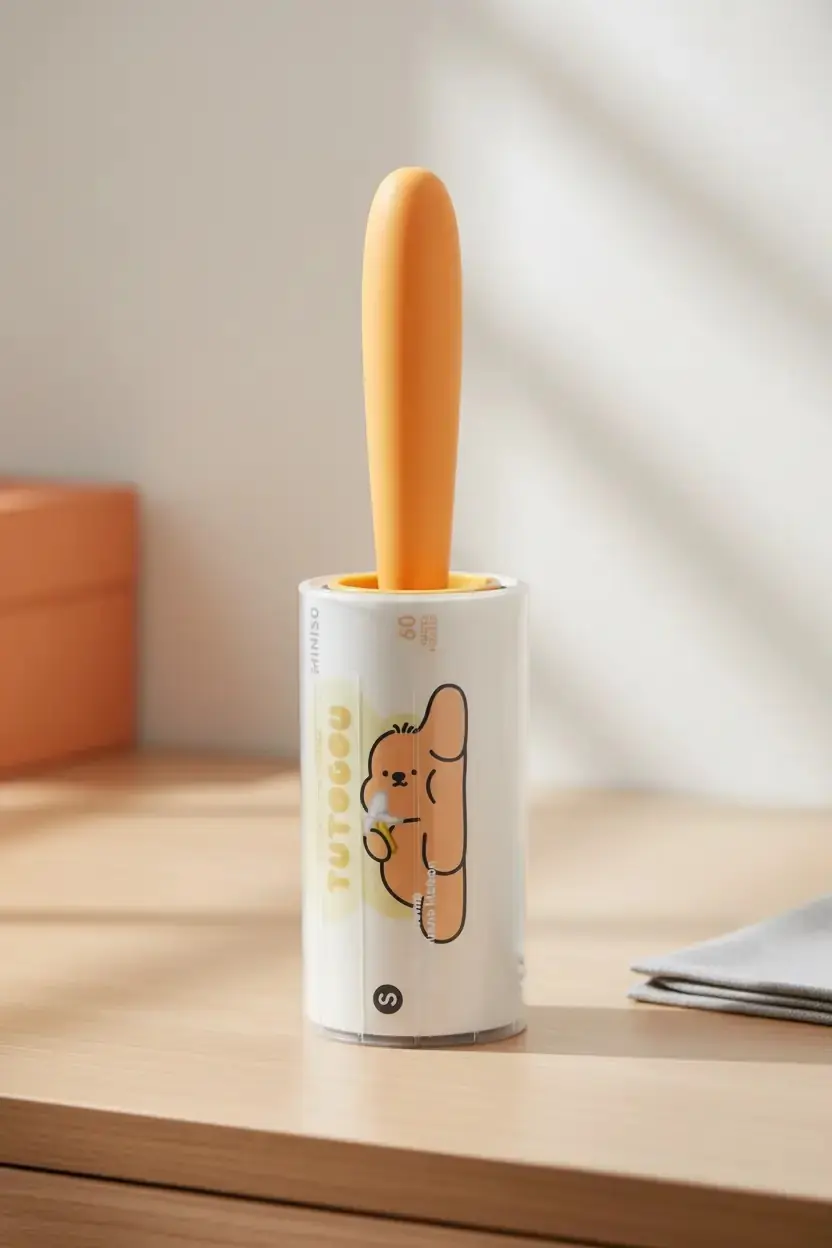 Miniso Lisanslı Tutogu Serisi Yapışkanlı Rulo – Kahverengi Pratik Tüy ve Toz Temizleme Rulosu